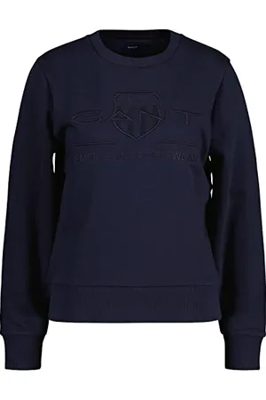 GANT Damska bluza Tonal Archive Shield Sweat Sweatshirt, Evening Blue, Standard, niebieski (Evening Blue), L