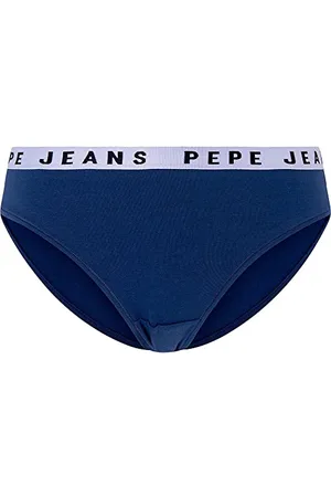 Pepe Jeans Damska bielizna w jednolitym stylu bikini, Niebieski (Dulwich Blue), L