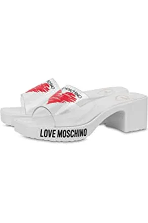 Moschino Damskie Ja28256G0GI50100 muszle na obcasie, białe, 35 EU, , 35 EU