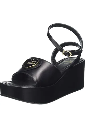 Moschino Damskie sandały platformowe Ja16478i0gie00, czarne, 36 EU, , 36 EU
