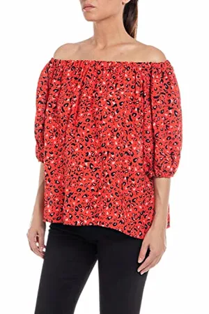 Replay Bluzka damska W2103, 010 RED/PINK/czarny, S, , S