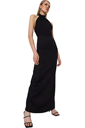 Trendyol Damska sukienka wieczorowa maxi shift, regularny krój, tkana sukienka wieczorowa z dzianiny, , 36