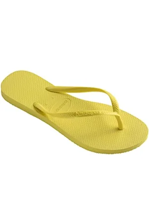 Havaianas Wąskie żółte klapki japonki, dziecko 8/9 UK, Żółty piksele