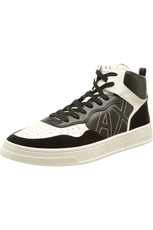 Armani Exchange Męskie sneakersy High top, wielokolorowe, logo Embossed Logo Sneaker, czarne, rozmiar 39 UE
