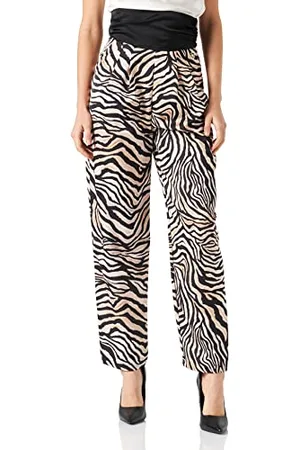 KENDALL + KYLIE KENDALL & KYLIE K&k W Printed High Rise satynowe luźne spodnie Kkw3712006 Spodnie, Print, L Kobiety