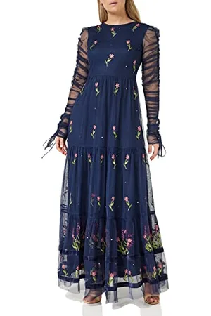 Frock and Frill Damska kwiecista haftowana sukienka na specjalne okazje, , 36