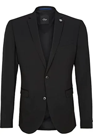 QS by s.Oliver Męska marynarka s.Opure Slim Fit czarna (200) 40