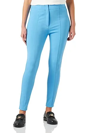 Taifun Damskie spodnie ze stretchem ze szwami dzielącymi skinny, spodnie rekreacyjne, skrócone, jednokolorowe, lekko skrócone nogawki, , 38