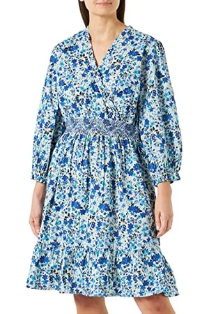 Part Two Sabrinna Dress, niebieski kwiat nadruk, 34, , 32