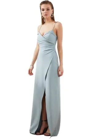 Trendyol Damska sukienka wieczorowa maxi Wrapover dopasowana, , 60