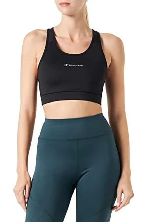 Champion Damskie sportowe biustonosze C-tech szybkoschnące, metaliczne, małe, z logo, średnie (2 sztuki), , L