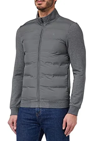 Hackett Męska bluza HYBRID Quilt FZ, Charcoal, XXL