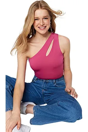 Trendyol Damskie body z dzianiny jednokolorowe, , XL