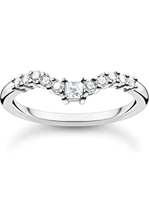 Thomas Sabo Pierścionek z białymi kamieniami, srebro 925 TR2398-051-14-56