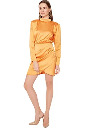 Trendyol Damska sukienka wieczorowa Mini Wrapover Regular Woven, , 60