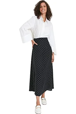 Trendyol Damskie młode maxi linia A, regularne, tkane skromne spódnice, , 68