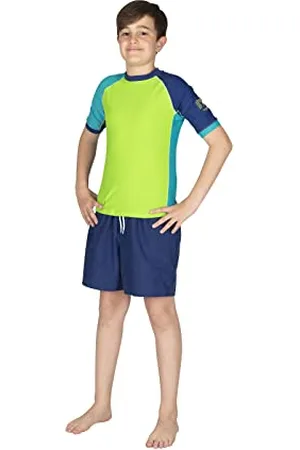 Mares Rashguard Seaside Shield Youth; Siatka ochronna z krótkim rękawem - Chłopcy, Limonka, XS, , rozmiar uniwersalny