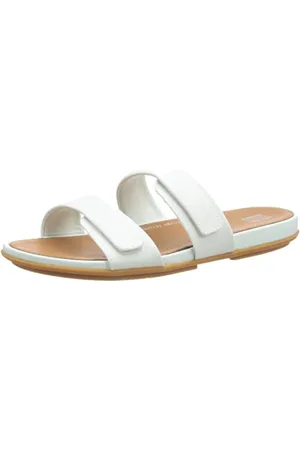FitFlop Damskie Gracie Two Bar Slides Płaskie Sandały, Niebieski Pianka Morska, 38 EU, , 38 EU