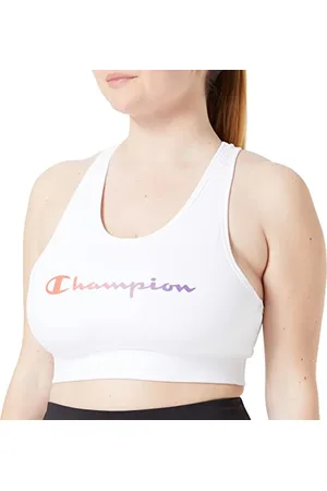 Champion Damski biustonosz sportowy C-Sport szybkoschnący dwukolorowy z logo, , L