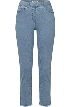 Brax By Brax Damskie Spodnie Dżinsy Lavina Fringe Denim Pinstripe, , 32W 32L