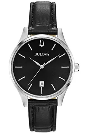 BULOVA Damski analogowy zegarek kwarcowy ze skórzanym paskiem 96M147, , Classic
