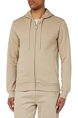 GANT Męska bluza z kapturem Tonal Archive Shield Zip Hoodie Concrete BEIGE, standardowa, , XXL