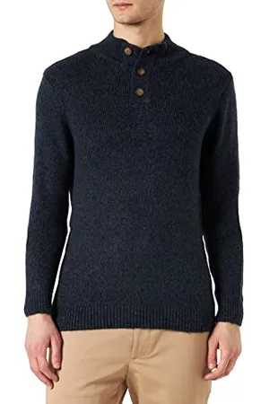 Mustang Męski sweter Emil H Henley, granatowy blezer 5324, XXL