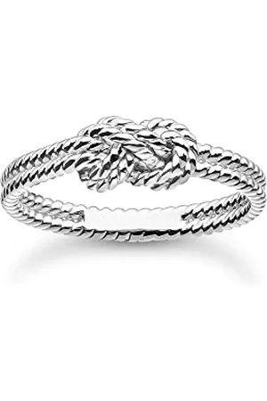 Thomas Sabo Damen Ring aus 925er Sterling-Silber im Seil-Design mit Knoten, Gr: 52, TR2399-001-21-52