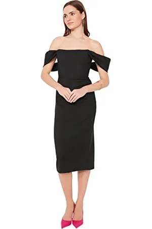 Trendyol Damska sukienka midi bodycon, dopasowana, tkana, , 38