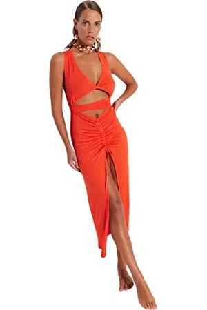 Trendyol Damska sukienka z dzianiny maxi Bodycon, , L