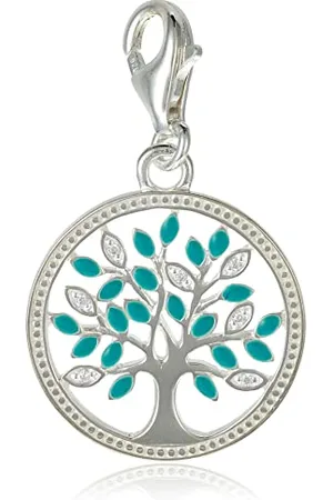 Thomas Sabo Zawieszka damska Charms Tree of Love, turkusowa/srebrna, 30 mm
