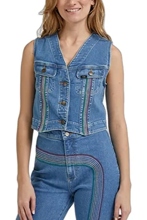Lee Pride Rainbow Vest damska kurtka dżinsowa, , XXL