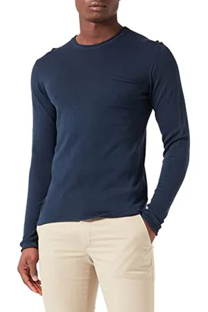 Blauer Męski sweter Maglieria Girocollo Manica Lunga, , S