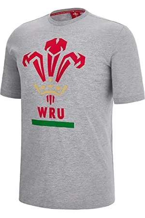 macron Koszulka z logo Welsh Rugby, szara, męska, , M