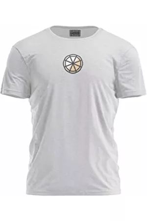 Bona Basics Mężczyzna Sportowe Topy i T-shirty - Druk cyfrowy, męska koszulka podstawowa,%70 bawełna%30 poliester, szary, na co dzień, męskie topy, rozmiar: L, szary, L