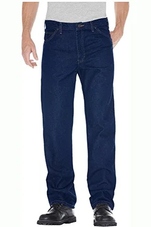 Dickies Męskie duże i wysokie regularne dopasowanie pięciokieszeniowy dżinsy robocze - niebieski - 48 W x 32 L