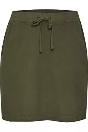 KAFFE Curve Kobieta Spódnice midi - Women Skirt Just Above Knee Plus Size, Liść winogron