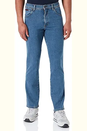 Wrangler Męskie dżinsy Texas Stretch Regular Fit spodnie jeansowe Denim spodnie 99% bawełna niebieskie szare czarne W30 - W44, , 33W / 30L