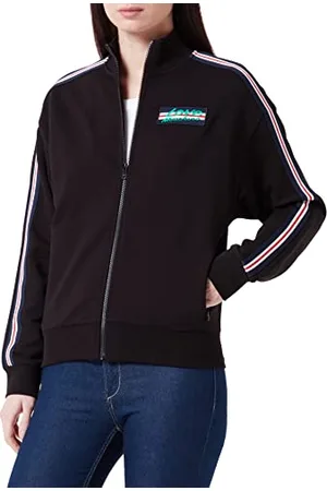 Moschino Miłość Zippered Moschino Customized with Striped Tape Along Shoulders Sleeves I Logo Patch On Left Chest. Kurtka damska, , 42