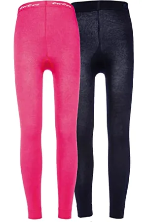 Ewers Legginsy dziecięce, jednokolorowe, dwupak, legginsy z bawełny, dla dziewcząt, wyprodukowane w Europie, , 134 cm