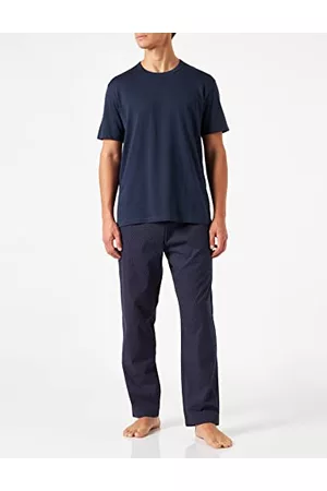 Celio Mężczyzna Szlafroki Bawełniane - Piżama z krótkim rękawem i spodniami, 100% bawełna, męska, niebieski (navy navy), S