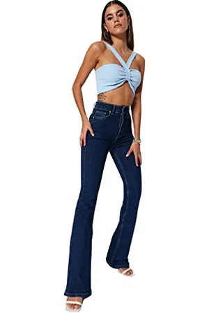 Trendyol Damskie spodnie jeansowe z wysokim stanem, , 68