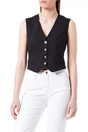 Pinko Kobieta Kamizelki Eleganckie - Biżuterioso Kamizelka Poly Wiskoza STR Elegancka praca, Z99_Czarna Limuzyna, 48 Kobiety, Z99_Czarna Limuzyna