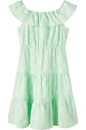 NAME IT Sukienka dziewczęca NKFFIDOT CAPSL, zielona Ash, 146, , 146 cm