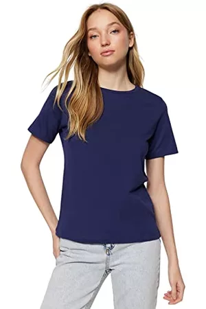 Trendyol Mężczyzna T-shirty z Krótkimi Rękawami - Koszulka - granatowa - Regularna, Granatowa, S, granatowy, S