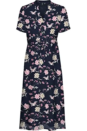 VERO MODA Bestseller A/S VMSMILLA Calf SS Shirt Dress WVN GA sukienka, , XS, , XS