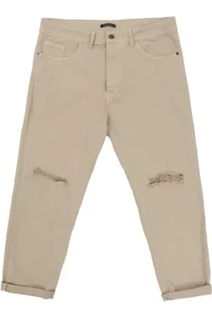 GIANNI LUPO GL6130Q Spodnie 5 Kieszeni Carrot Cropped Fit, Beżowe, 42 Mężczyźni, Beżowe