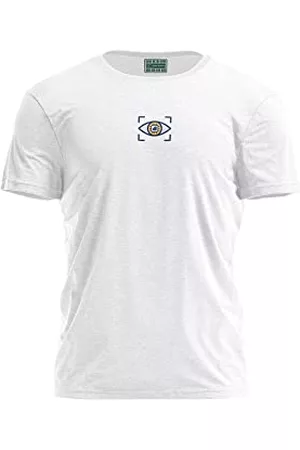 Bona Basics Mężczyzna Sportowe Topy i T-shirty - Druk cyfrowy, męska koszulka podstawowa,%100 bawełna, biała, na co dzień, męskie topy, rozmiar: L, biały, L