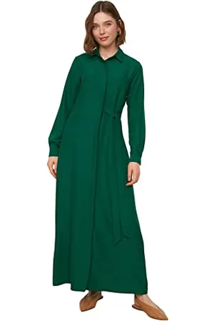 Trendyol Damskie skromne maxi skater regularne tkane skromne sukienki, , 64