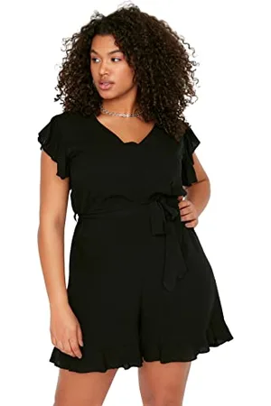 Trendyol Damskie kwiatowe tkane kombinezony Plus Size, , 68